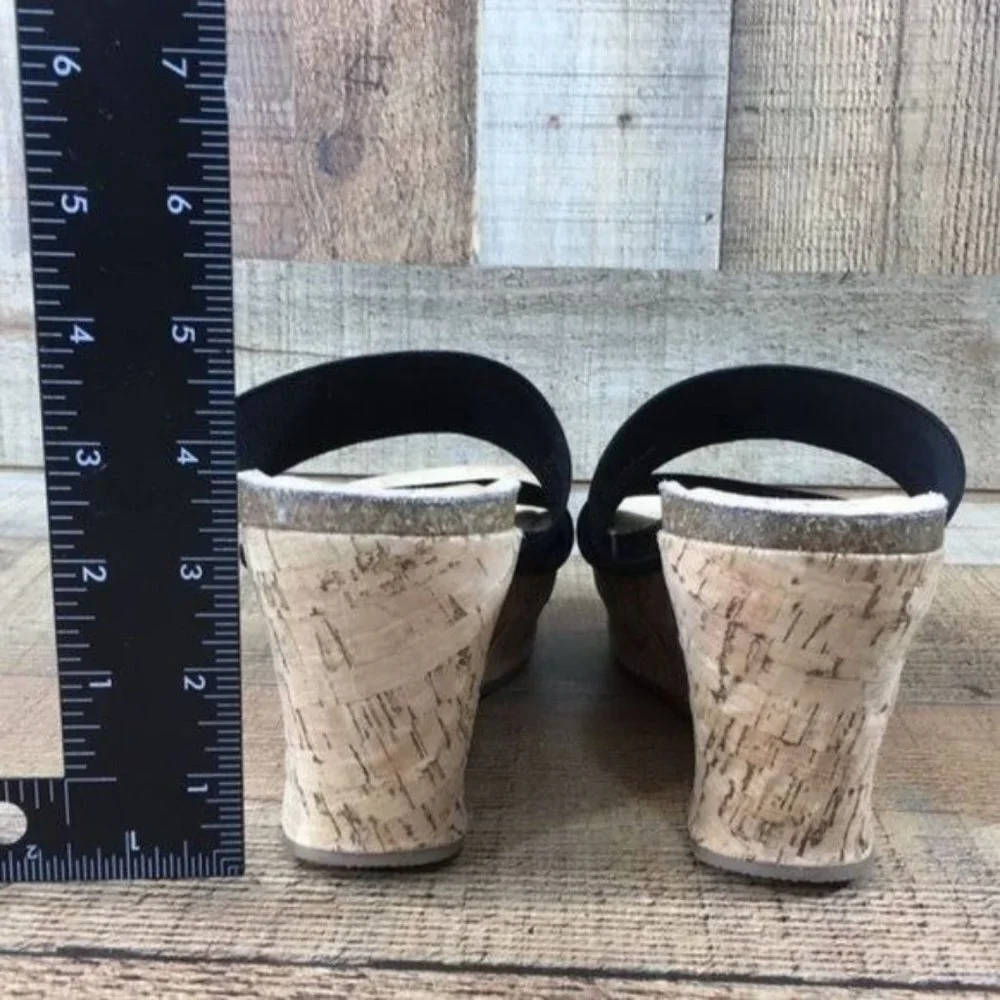 Beach By Mattise‎ Bare All Black Cork Wedge Sandals